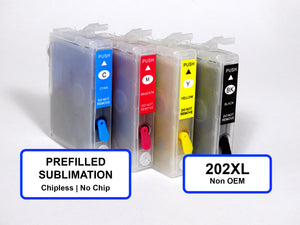 Prefilled Sublimation 220XL Alternative No Chip Refillable Inkjet Cartridge for WF2650, WF2750, WF2630, WF2760 Printers