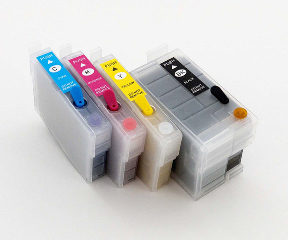 252XL Sublimation Ink Cartridge Set with Automatic Reset Chips for WF7710, WF7210, WF7720 - Refillable!