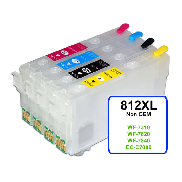812XL Refill with chips - Refillable cartridge with single use chips for WF7310, WF7820, WF7840 - Perfect for Sublimation!