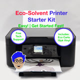 Compact Refillable Eco-Solvent Printer Bundle - Prints up to 8.5"x44" - Get going fast! Ink & Paper Included!