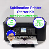 Sublimation Printer Kit Non OEM XP4105 Starter Kit with Refillable Carts, Ink and Paper