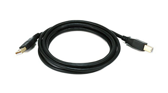 USB Cable for Chipless Printer Conversion - 6' USB-A to USB-B 2.0 with Gold Plated Connectors